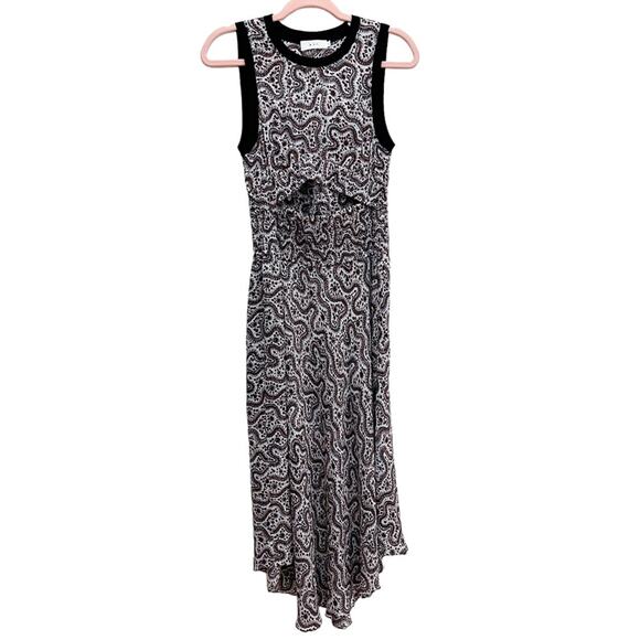 A.L.C. Sandra 100%‎ Silk Cutout Floral Patterned Midi Dress Size 2 - Picture 4 of 16